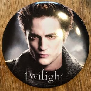 large edward cullen twilight button pin